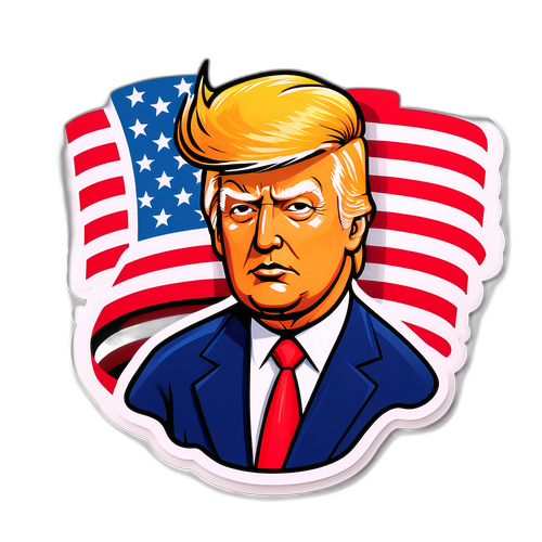 מלחמת גזרות: דונלד טראמפ עם דגל אמריקאי