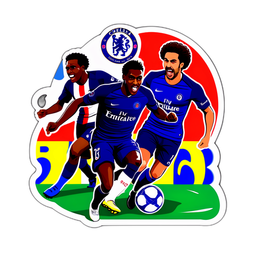 Autocolant dinamic cu jucători PSG și Chelsea