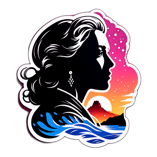 A romantikus vízesés sziluettje