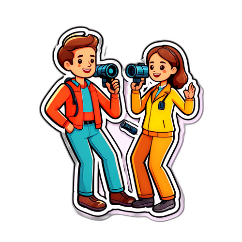 Ilustração de repórteres do Jornal Nacional em ação