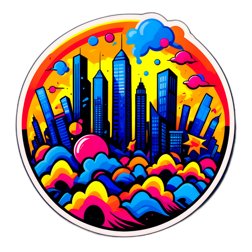 Sticker ng Lungsod sa Gitna ng Lindol