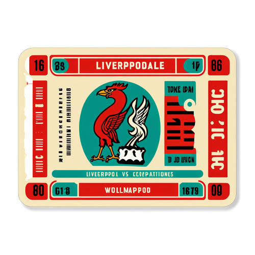 Vintage-tyylinen lipuke Liverpool vs. Wolverhampton -otteluun