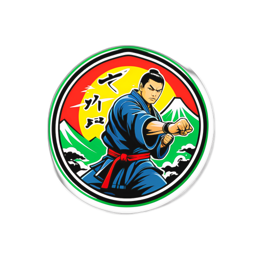 武道とアートを融合したスタイリッシュなステッカー