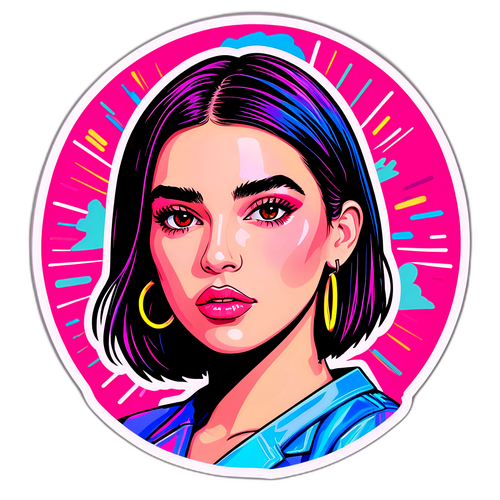 Sticker ispirato all'arte dell'album di Dua Lipa