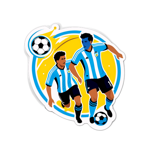 Autocollant dynamique représentant un match de football en Argentine