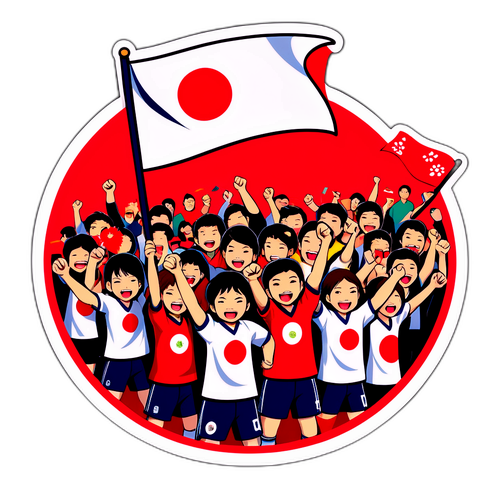 日本のサッカーファンの応援シーン