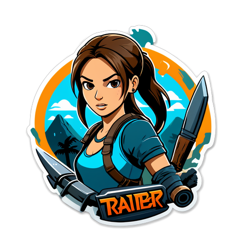 Nálepka inspirovaná dobrodružným duchem Tomb Raider