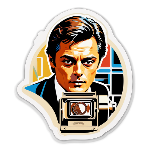 Purple Haze at the Movies: Alain Delon Reimagined in a Stunning Vintage Portrait!