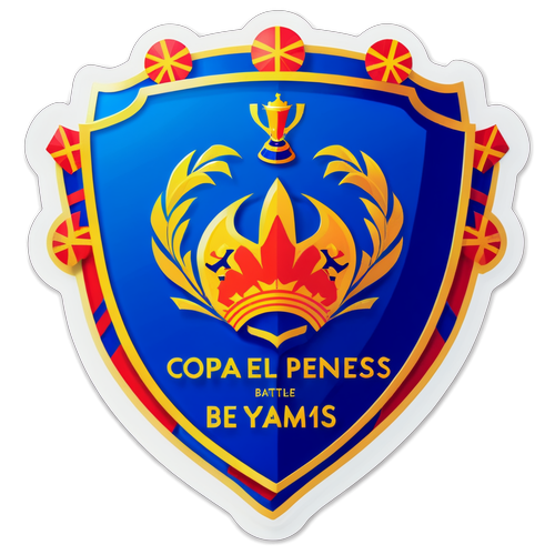 Diseño de un escudo de fútbol con frase motivacional