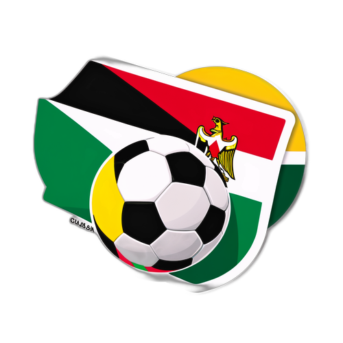 Sticker ya Bendera ya Misri na Mpira wa Miguu wa Guinea-Bissau