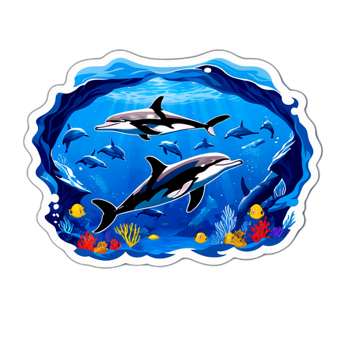 A Titanic és az elszabadult jéghegy víz alatti jelenete delfinekkel