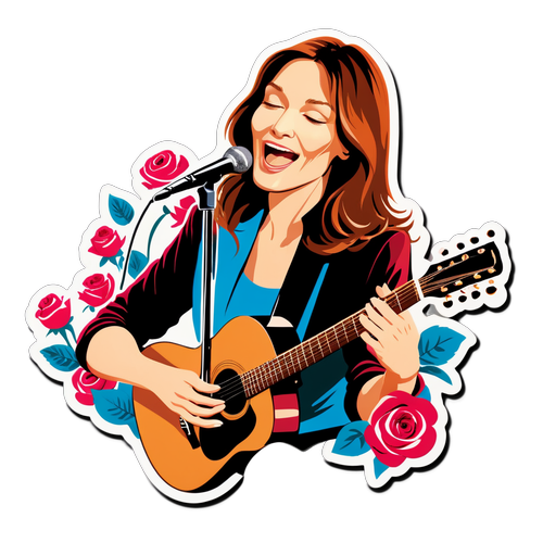 Carla Bruni Chantant avec une Guitare