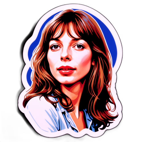 Vintage-stil klistremerke med Jane Birkin