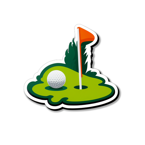 Slick golfklistermärke med puttande golfboll