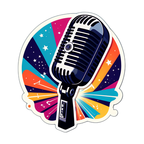 Stickers Stellato Dudek z retro elementami muzycznymi