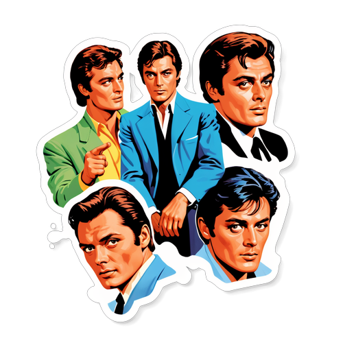 Alain Delon híres filmjei alapján készült matricák