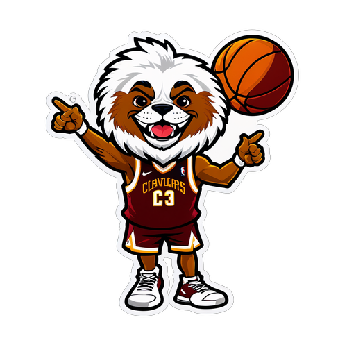 Cleveland Cavaliers Mascot Funky Pose Sticker