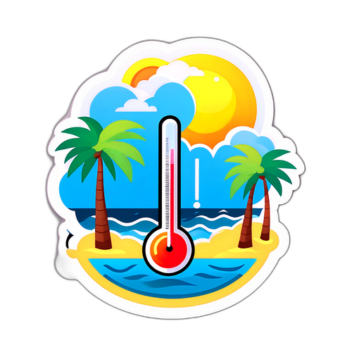 Sticker de clima soleado en Necochea