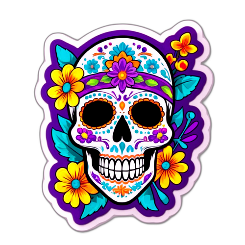 Sticker festivo de Día de Muertos
