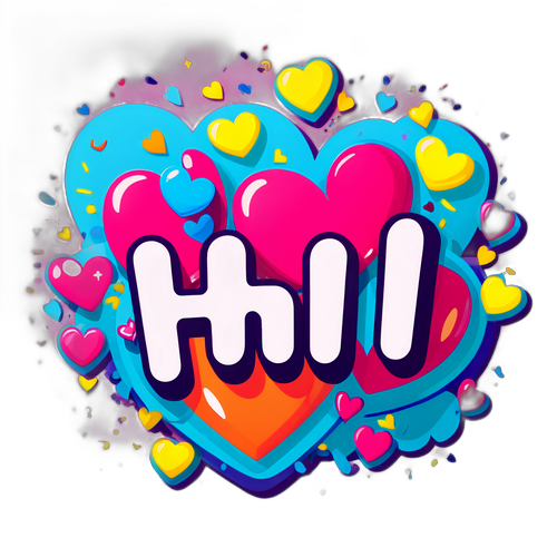 प्यारा और दोस्ताना टेक्स्ट स्टिकर 'Hii!'