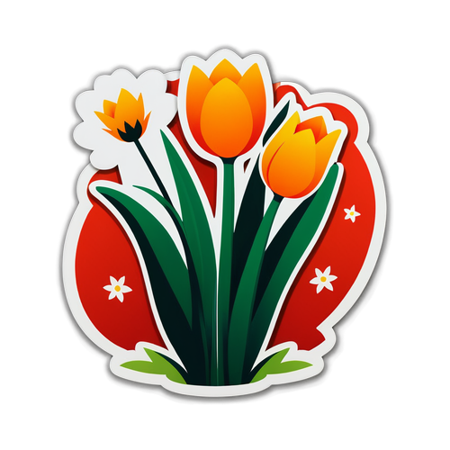 Waarom Deze Sticker Het Beste van Nederland Vangt: Tulpen, Molens en Sport in Één Adembenemend Beeld!