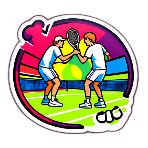 Teamgeist Feiern: Zverev und Sinner im Tennisaction