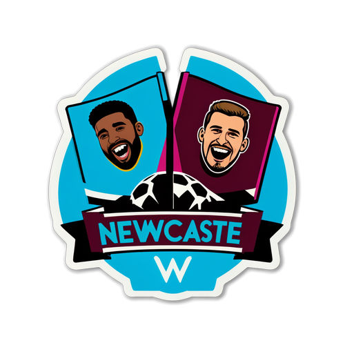 Emblema vibrante de torcedores do Newcastle e West Ham