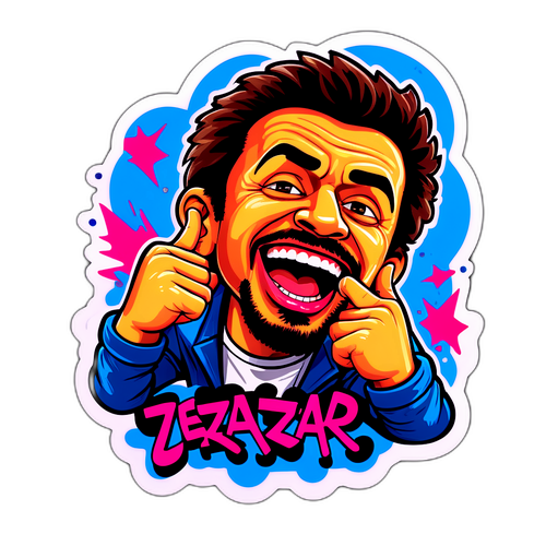 Wesoły sticker z Cezarym Pazurą