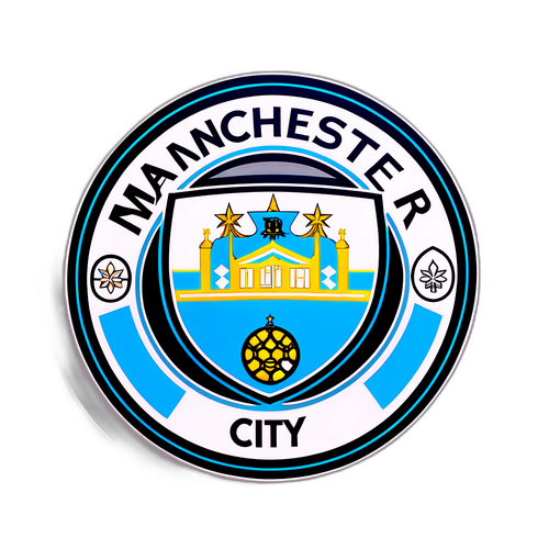 맨체스터 시티 팀 로고 모자이크 디자인