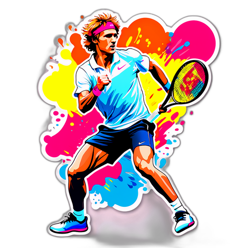 Autocollant d'Alexander Zverev en Action