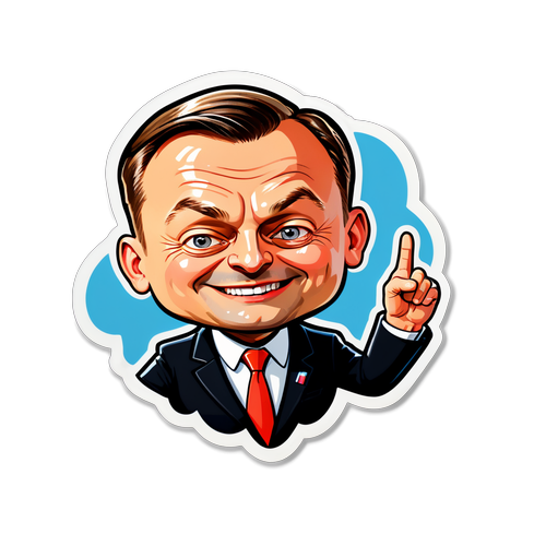 Wymyślna naklejka Andrzeja Dudy