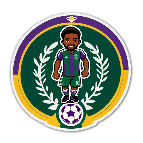 Pegatina Colorida de Jugador de Fútbol