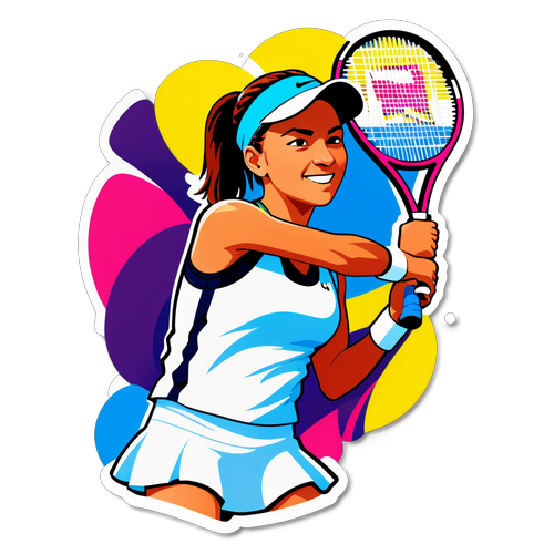 Vibrerende tennissticker med WTA Live Rankings