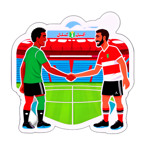 Wachezaji wa Jordan na Iraq Wakiwa WanaSalimiana Kabla ya Mechi