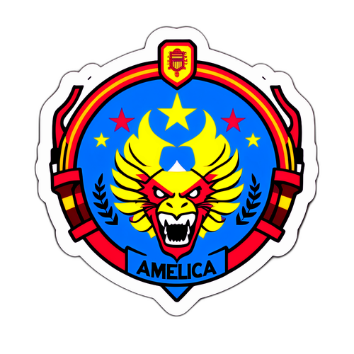 Diseño de un sticker emblemático de la rivalidad entre América y Tolima