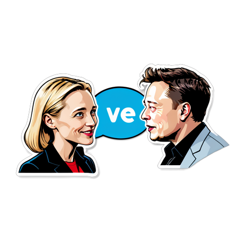 Comic-Stil von Alice Weidel und Elon Musk im Gespräch