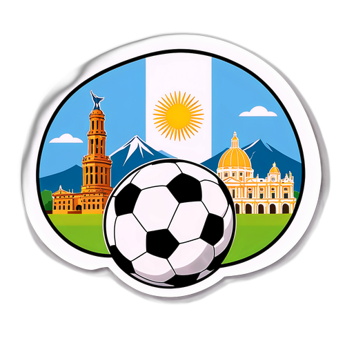 Sticker ya mandhari ya Argentina na mpira wa miguu