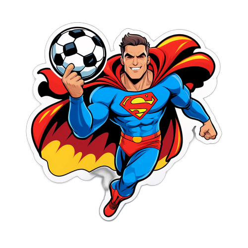 Un fantastico adesivo di Gimenez come supereroe