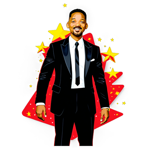 Nepropásni tuto slavnou chvíli! Will Smith září na červeném koberci s pruhem zlatých hvězd!