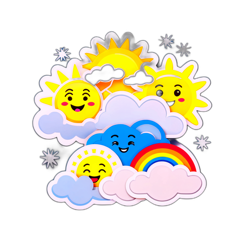 Masayang Tema ng Panahon na Sticker