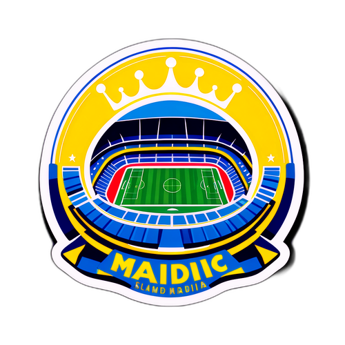 סטיקר עם עיצוב רטרו של אצטדיון ריאל מדריד