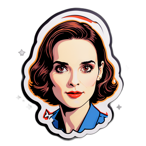 Retrato estilizado de Winona Ryder en estilo vintage