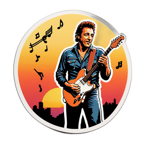 Adesivo in stile vintage di Bruce Springsteen