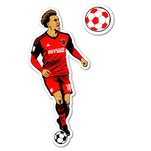 Sticker Memukau: Logo Leverkusen Bersama Pemain Sepak Bola Beraksi - Semangat Kompetitif yang Tak Terbendung!