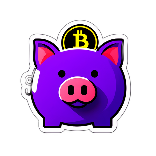 Representasi Artistik Bank Piggy Dalam Bentuk Simbol Bitcoin