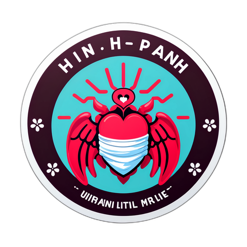 Sticker tegen het nipah-virus met een symbool van hoop