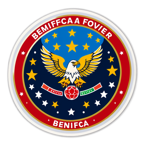 Minimalist Benfica Amblemi ve 'Benfica Forever' Yazılı Sticker