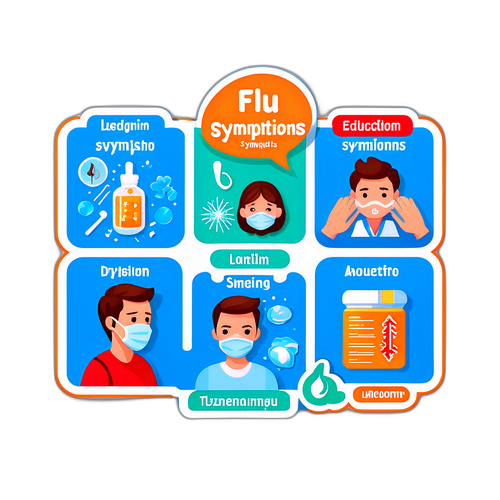 流感症狀教育貼紙