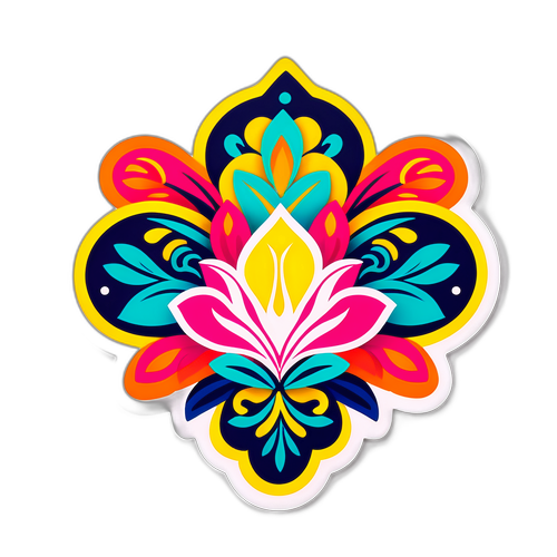 Sticker Seni Liga 1 dengan Reka Bentuk Bunga