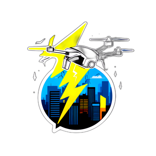 Дизайн наклейки з дроном у формі блискавки